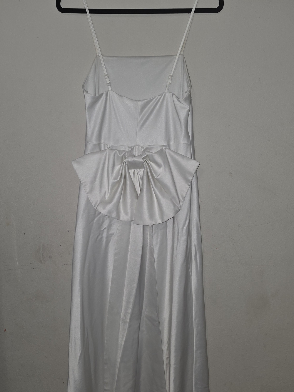 Ivory Satin Button-Front Dress